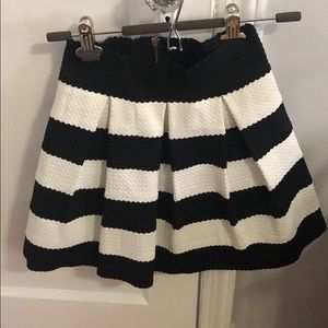 Black and white striped skirt
